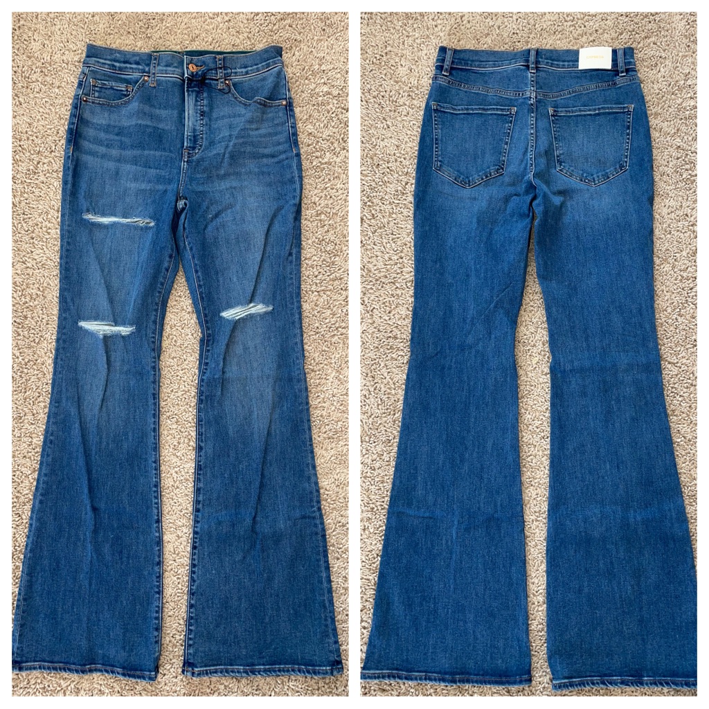 Express Flare High Rise Jeans Distressed Size 8r